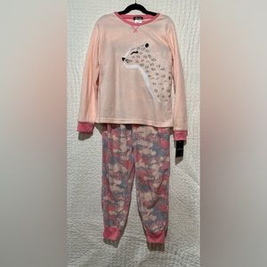 NWT! Girls Cuddl Duds 2-pc Fleece PJs, Sz L 10/12